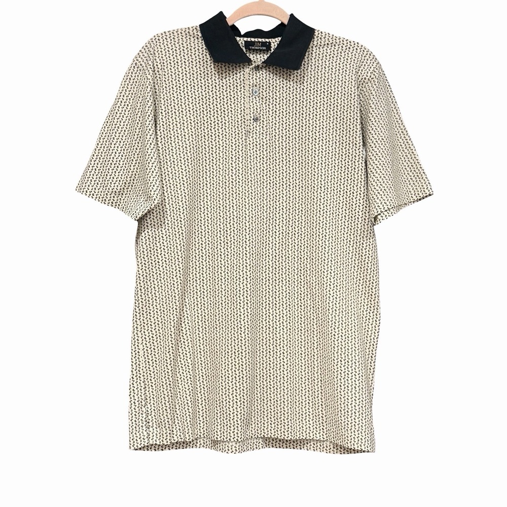 Vintage 90's Jim Thompson Polo Normcore Micro Print Old Money Style Size Medium